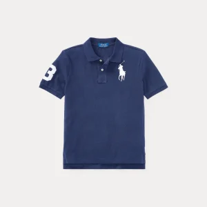 Slim Fit Cotton Mesh Refined Navy