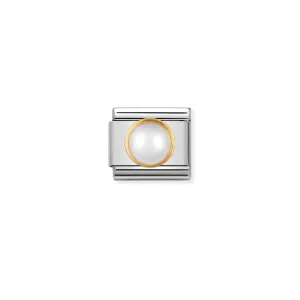 Round Stone White Mother of Pearl