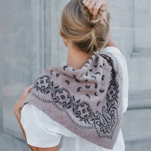 Adelina Paisley Knit Scarf Beige Melange