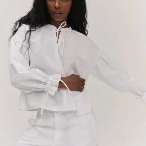 Freya Solid Linen Shorts White