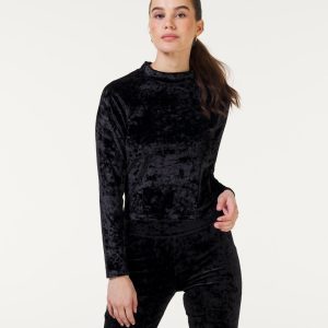Bumpro Crush Velvet Turtleneck Black