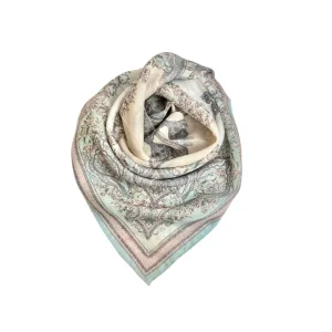 Bomull/Viskose Skjerf Dusty Green/Rosa #48