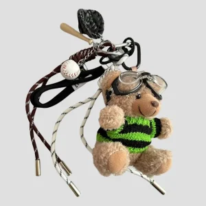 Bag Charm Set Green Teddy