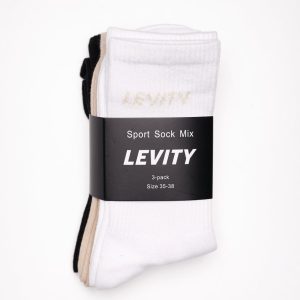 LEVITY 3-Pack Sport Sock Mix Black/White/Beige