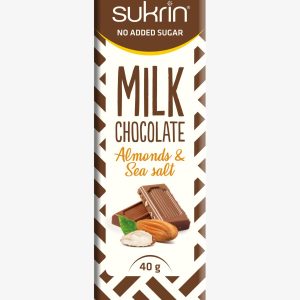 Funksjonell Mat Sukrin Melkesjokolade Mandler og Havsalt 40g