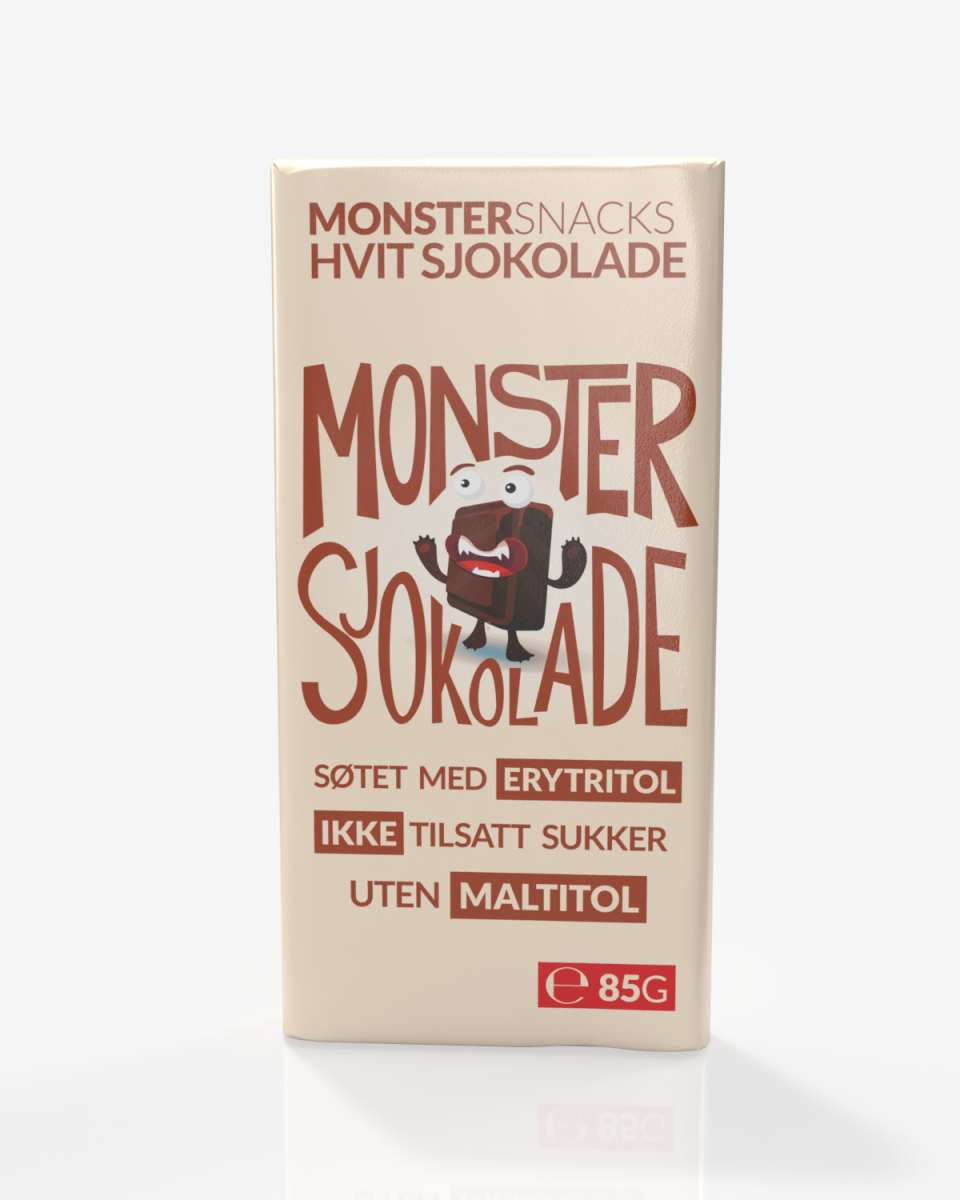 Monster Lavkarbo Belgisk Hvit Sjokolade 85g