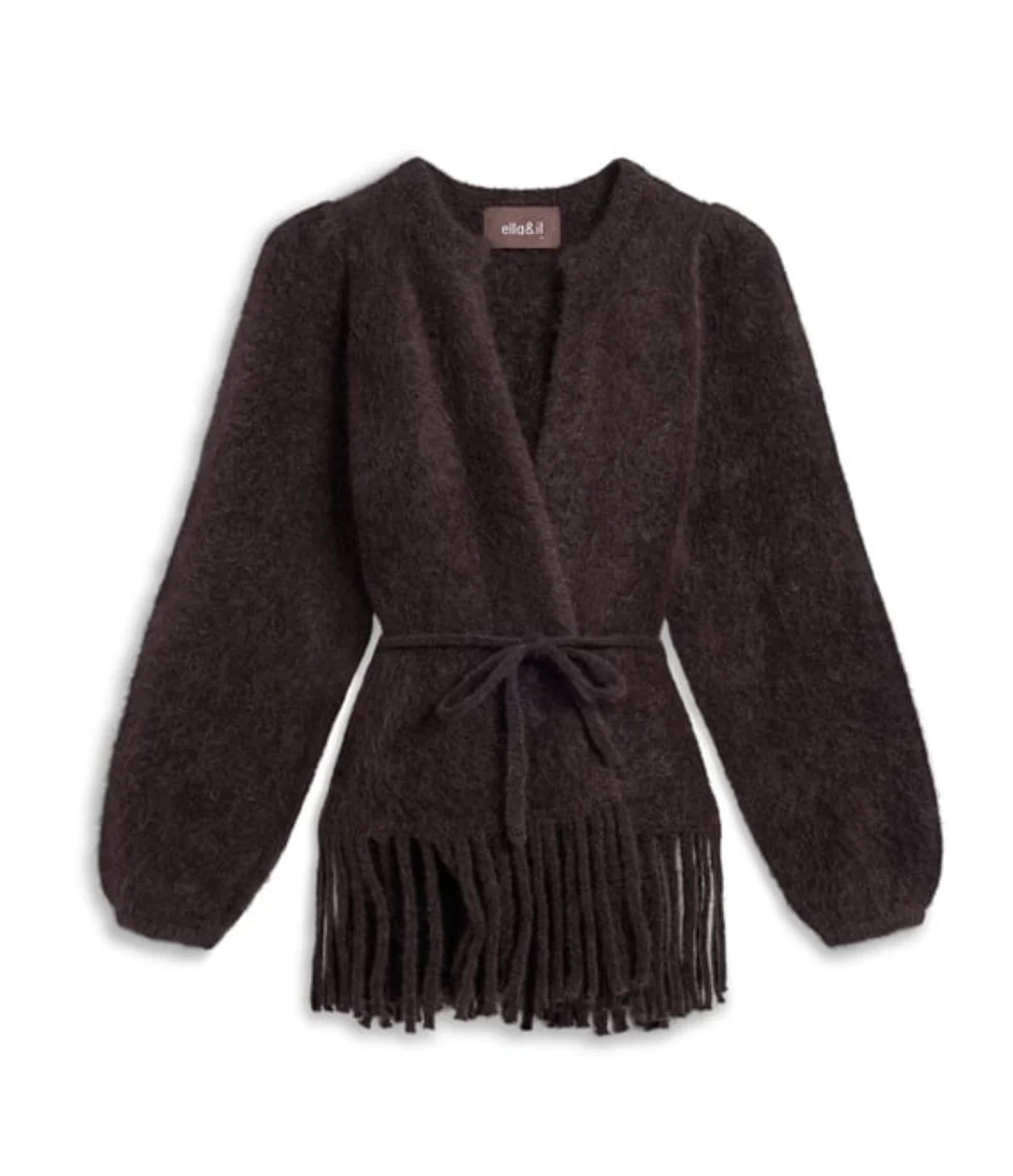 Fidele Chunky Cardigan Dark Brown