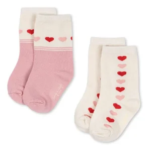 2 Pack Jaquard Socks Heart